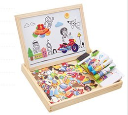 Puzzle Magnétique en Bois avec Tableau de Dessin